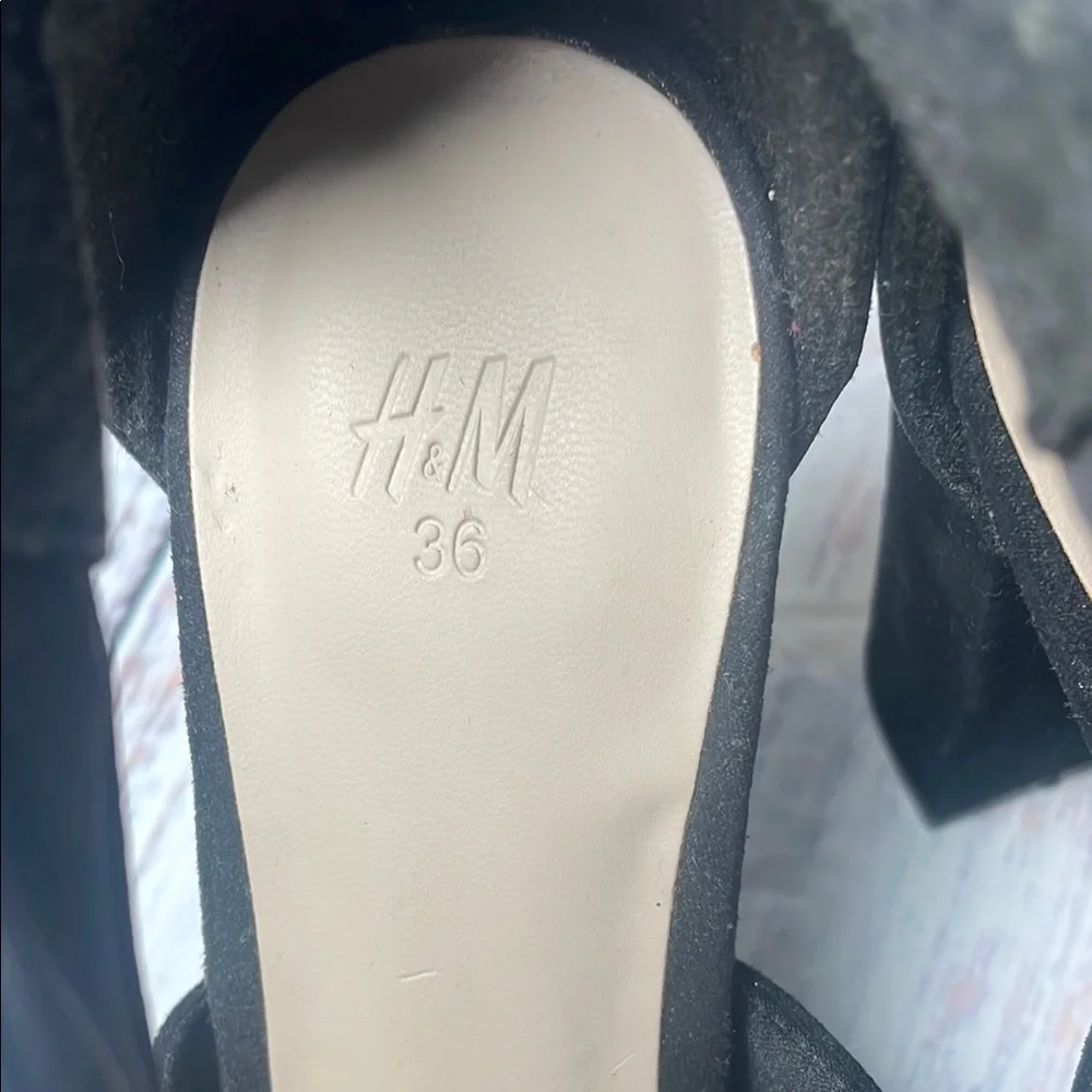 H&M Black Block Heel Sandals